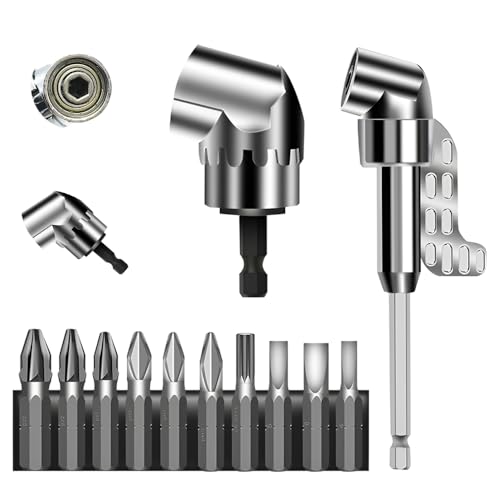 KBIBCK 105° Winkelschrauber Vorsatz Adapter, Vielseitiger Grad Winkel Bithalter mit magnetischem 1/4"-Bithalter, 1/4-Zoll Sechskantschaft Winkelgetriebe, zum Bohren in engen Räumen KBIBCK 105° Winkelschrauber Vorsatz Adapter, Vielseitiger Grad Winkel Bithalter mit magnetischem 1/4"-Bithalter, 1/4-Zoll Sechskantschaft Winkelgetriebe, zum Bohren in engen Räumen von KBIBCK