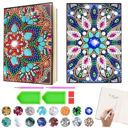 KBIBCK 2er Set Mandala A5 Notizbuch Diamantmalerei, 5D DIY Diamond Pasted Painting Notebook Kits, Strass Diamant Malerei Notizbuch für Schülerbüro Schulbedarf Basteln Mädchen 7 8 9 10 KBIBCK 2er Set Mandala A5 Notizbuch Diamantmalerei, 5D DIY Diamond Pasted Painting Notebook Kits, Strass Diamant Malerei Notizbuch für Schülerbüro Schulbedarf Basteln Mädchen 7 8 9 10 von KBIBCK