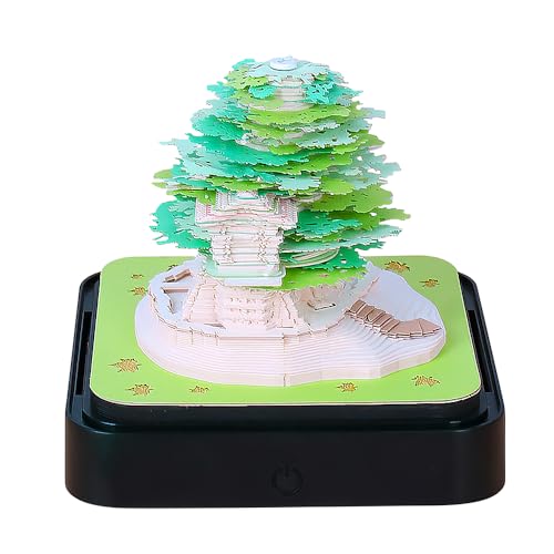 KBIBCK 3D Kalender, 2025 Schreibtischkalender mit Lichtern, 3D Notizblock 2025, Tischkalender-Notizblock, 3D Kalender Abreißen 2025, 3D Memo Pad Papier Kunst Baum DIY Kreatives Desktop Ornament (Grün) KBIBCK 3D Kalender, 2025 Schreibtischkalender mit Lichtern, 3D Notizblock 2025, Tischkalender-Notizblock, 3D Kalender Abreißen 2025, 3D Memo Pad Papier Kunst Baum DIY Kreatives Desktop Ornament (Grün) von KBIBCK