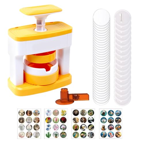 KBIBCK Button Maker Badge Machine 55mm, Buttonmaschine, Button Press Machine, DIY Button Maker, Abzeichen Macher Maschine mit 48 Kunststoff-Button-Teilen und 48 Musterpapier für Geschenke und Party KBIBCK Button Maker Badge Machine 55mm, Buttonmaschine, Button Press Machine, DIY Button Maker, Abzeichen Macher Maschine mit 48 Kunststoff-Button-Teilen und 48 Musterpapier für Geschenke und Party von KBIBCK