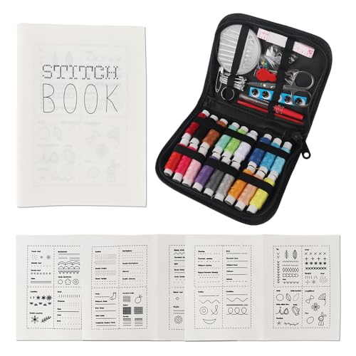 KBIBCK DIY Stichbuch, Stickerei Stichbuch Kit, Nähbuch-Sets für Erwachsene, Handstickerei Stich, Blumenmuster, gefüllt mit Nadeln, Schere, Faden, Maßband KBIBCK DIY Stichbuch, Stickerei Stichbuch Kit, Nähbuch-Sets für Erwachsene, Handstickerei Stich, Blumenmuster, gefüllt mit Nadeln, Schere, Faden, Maßband von KBIBCK