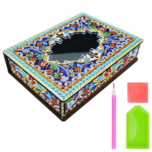 KBIBCK Diamond Painting Schmuckkästchen, DIY Diamant Malerei Schmuck Box,Schmuckkästchen Aufbewahrungsbox DIY Diamant,Mandala Diamond Painting, Diamond Art Storage Box Geschenke für Mädchen (MH203) von KBIBCK