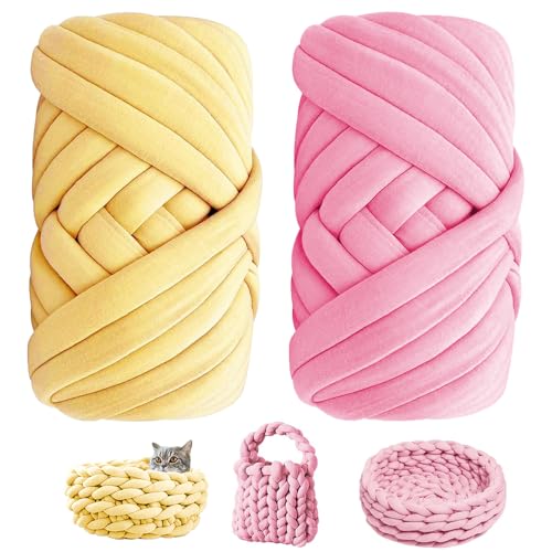 KBIBCK Dickes grobes Garn zum Armstricken, Jumbo-Garn, weiches Grobstrick-Deckengarn, zum Häkeln von Handtaschen, Handstricken, Haustierbetten, Teppichen, Kissen, Basteln KBIBCK Dickes grobes Garn zum Armstricken, Jumbo-Garn, weiches Grobstrick-Deckengarn, zum Häkeln von Handtaschen, Handstricken, Haustierbetten, Teppichen, Kissen, Basteln von KBIBCK