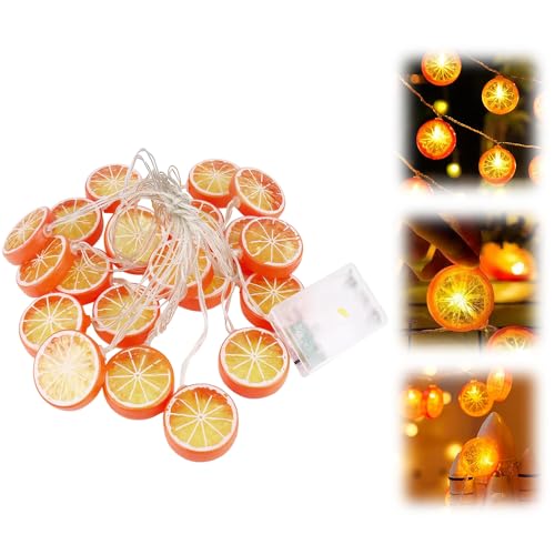 KBIBCK Lichterkette Orange, 3.2 m LED Orangenscheiben Lichterkette, Zitronen Lichterkette, Dekoratives Licht für Terrasse, Wohnzimmer, Schlafzimmer, Party, Hochzeit, Karneval, Innen und Außen von KBIBCK