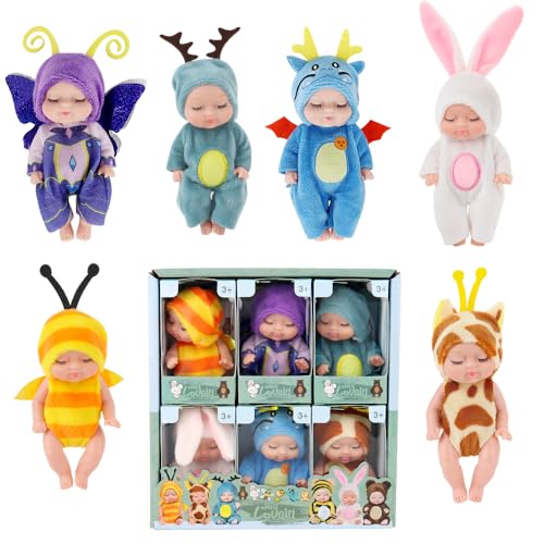 KBIBCK Mini Reborn Puppen, 6 Stück Mini Babypuppen, Newborn Reborn Baby, Baby Puppe Kleidung Zubehör Spiel Set, Realistisch Kleine Puppe Miniatur Puppenspielzeug für Mädchen, Kleinkinder und Kinder KBIBCK Mini Reborn Puppen, 6 Stück Mini Babypuppen, Newborn Reborn Baby, Baby Puppe Kleidung Zubehör Spiel Set, Realistisch Kleine Puppe Miniatur Puppenspielzeug für Mädchen, Kleinkinder und Kinder von KBIBCK