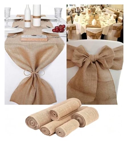 1 Stück einfarbige Sackleinenrolle, DIY-Tischbanner und handgefertigtes Kunsthandwerk, perfekt als Hochzeitsmittelstück, Stuhldekoration, Familientreffen, Für Hochzeit, Bauernhaus Party(15-100cm) von KBLDOPN