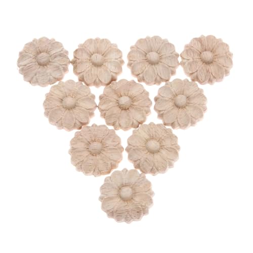10 Stücke 3 cm/4 cm Hause Holz Geschnitzte Ecke Applikationen Rahmen Möbel Wand Tür Holzschnitzerei Aufkleber Dekorative Holzfiguren Handwerk Für Tür, Schrank, Wand(3cm) von KBLDOPN