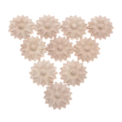 10 Stücke 3 cm/4 cm Hause Holz Geschnitzte Ecke Applikationen Rahmen Möbel Wand Tür Holzschnitzerei Aufkleber Dekorative Holzfiguren Handwerk Für Tür, Schrank, Wand(4cm) von KBLDOPN