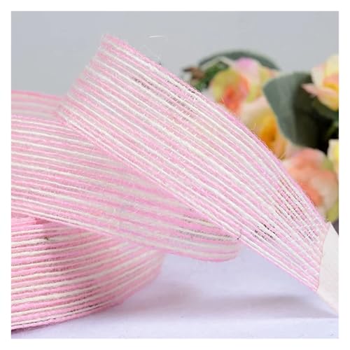 10 m/Rolle, farbiges Jute-Sackleinen-Band mit Spitze, Vintage-Stil, rustikale Hochzeitsfeier, Weihnachtsdekoration, DIY-Handwerk, Geschenkverpackung Für Hochzeit, Bauernhaus Party(Pink-2.5cm,10 Meter) 10 m/Rolle, farbiges Jute-Sackleinen-Band mit Spitze, Vintage-Stil, rustikale Hochzeitsfeier, Weihnachtsdekoration, DIY-Handwerk, Geschenkverpackung Für Hochzeit, Bauernhaus Party(Pink-2.5cm,10 Meter) von KBLDOPN
