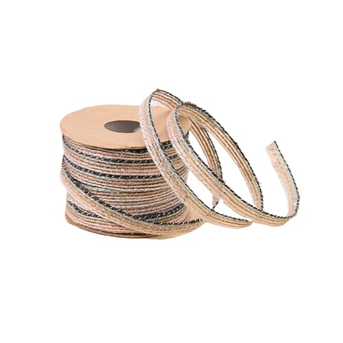 10M/Rolle Vintage Jute Sackleinen Hessisches Band Mit Spitze Rustikale Hochzeit Party Dekoration Weihnachten DIY Handwerk Geschenk Verpackung Gurtband Für Hochzeit, Bauernhaus Party(Color mixing) von KBLDOPN