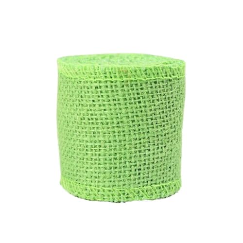 2 m/Rolle, 6 cm, natürliches Jute-Sackleinen-Band, rustikales Vintage-Hochzeitsdekor, Sackleinen-Hanf-Rolle, Weihnachtsfeier-Zubehör, DIY-Dekoration Für Hochzeit, Bauernhaus Party(Light green) von KBLDOPN