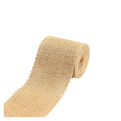 2 m/Rolle, 60 mm Breite, buntes natürliches Jute-Sackleinen, Mehrzweck-Bastelband, DIY-Weihnachtsdekoration, Gartenarbeit, Verpackungspaket Für Hochzeit, Bauernhaus Party(Coffee color 2 meter) von KBLDOPN