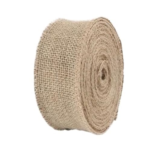 20 m natürlicher Jute-Sackleinen-Stoff, Jute, 3–30 cm Rolle, Sackleinen-Band-Rolle, Sackleinen-Tischläufer, Hochzeits-Party-Zubehör, Frühlingsdekoration Für Hochzeit, Bauernhaus Party(Width 5cm) von KBLDOPN