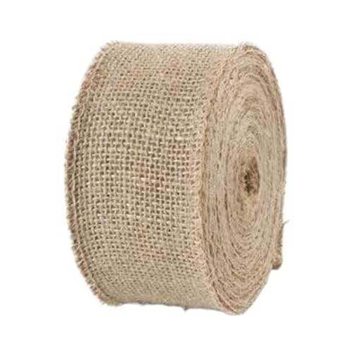 20 m natürlicher Jute-Sackleinen-Stoff, Jute, 3–30 cm Rolle, Sackleinen-Band-Rolle, Sackleinen-Tischläufer, Hochzeits-Party-Zubehör, Frühlingsdekoration Für Hochzeit, Bauernhaus Party(Width 6cm) von KBLDOPN