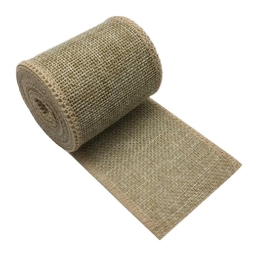 3 m/Rolle Sackleinen-Bandrolle aus natürlichem Jute-Verpackungsband aus Sackleinen for Weihnachtsbasteleien, DIY-Hochzeitsfeiern, Schleifenbesatz, Dekoration Für Hochzeit, Bauernhaus Party(Natural) von KBLDOPN