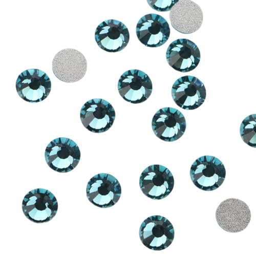Hotfix Strasssteine Fixierung Kristall Cristales Flatback Zurück Nicht Hotfix Strass for Taschen Bekleidung DIY Nagel Kunst Für Kleidung Schuhe Diy Handwerk Geschenk(110 Indicolite,7mm SS34 144pcs) von KBLDOPN