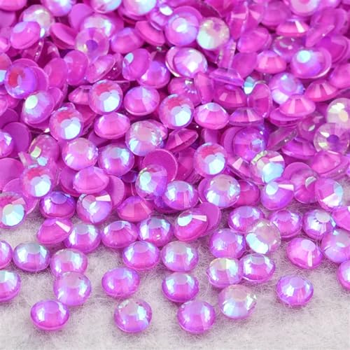 Hotfix Strasssteine Nicht Hotfix Strass Glitzer Strasssteine ​​Kristall Strass Diamant Nagel Charms Nail Art Dekorationen Für Kleidung Schuhe Diy Handwerk Geschenk(Dk Amethyst AB Neon,SS10-1440pcs) von KBLDOPN