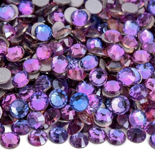 Hotfix Strasssteine Nicht Hotfix Strass Glitzer Strasssteine ​​Kristall Strass Diamant Nagel Charms Nail Art Dekorationen Für Kleidung Schuhe Diy Handwerk Geschenk(Dream Lavender,SS16-1440pcs) von KBLDOPN