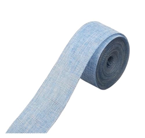 KBLDOPN 10M natürliches Jute-Sackleinen-Hessian-Band, Bunte Dekorations-Borte, Bandrolle, Vintage-rustikale Hochzeitsdekorationen Für Hochzeit, Bauernhaus Party(Light Blue) von KBLDOPN