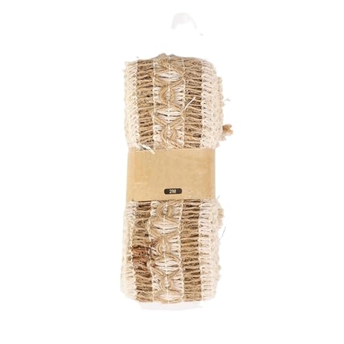 KBLDOPN 2 Meter Sackleinenbänder, natürliches Juteband for Heimwerkerarbeiten, Kunsthandwerk, Geschenkverpackung, Hochzeitsfeier, Weihnachtsfestdekoration Für Hochzeit, Bauernhaus Party(MD2-14) von KBLDOPN
