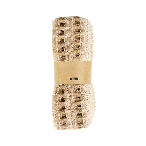 KBLDOPN 2 Meter Sackleinenbänder, natürliches Juteband for Heimwerkerarbeiten, Kunsthandwerk, Geschenkverpackung, Hochzeitsfeier, Weihnachtsfestdekoration Für Hochzeit, Bauernhaus Party(MD2-2) von KBLDOPN