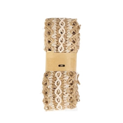 KBLDOPN 2 Meter Sackleinenbänder, natürliches Juteband for Heimwerkerarbeiten, Kunsthandwerk, Geschenkverpackung, Hochzeitsfeier, Weihnachtsfestdekoration Für Hochzeit, Bauernhaus Party(MD2-3) von KBLDOPN