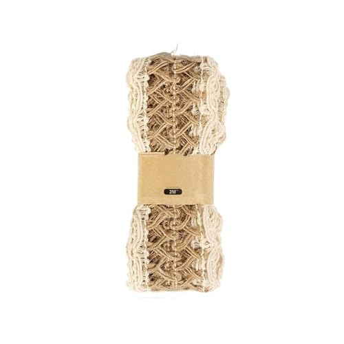 KBLDOPN 2 Meter natürliches Jute-Sackleinen-Band for DIY-Geschenk-Warrping Hanf Vintage Bänder Festival Dekoration Party Handwerk Für Hochzeit, Bauernhaus Party(MD2-6) von KBLDOPN