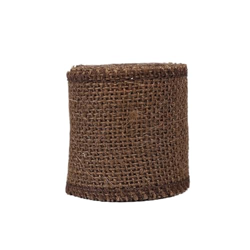 KBLDOPN 2 m/Rolle, 6 cm, natürliches Jute-Sackleinen-Band, rustikales Vintage-Hochzeitsdekor, Sackleinen-Hanf-Rolle, Weihnachtsfeier-Zubehör, DIY-Dekoration Für Hochzeit, Bauernhaus Party(Brown) von KBLDOPN