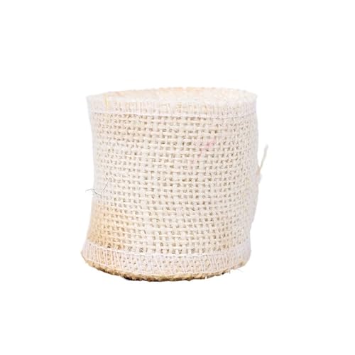 KBLDOPN 2 m/Rolle, 6 cm, natürliches Jute-Sackleinen-Band, rustikales Vintage-Hochzeitsdekor, Sackleinen-Hanf-Rolle, Weihnachtsfeier-Zubehör, DIY-Dekoration Für Hochzeit, Bauernhaus Party(White) von KBLDOPN