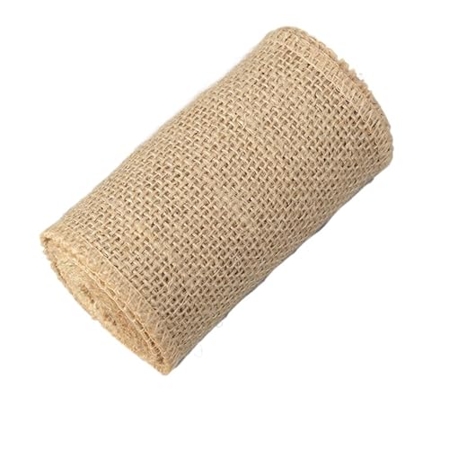 KBLDOPN 2 m natürliche Jute-Sackleinen-Bänder, Vintage-Jute-Sackleinen-Stoff, Jute-Bandrollen for DIY-Bastelarbeiten, Hochzeitsdekor Für Hochzeit, Bauernhaus Party(10cm) von KBLDOPN