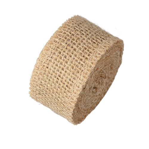 KBLDOPN 2 m natürliche Jute-Sackleinen-Bänder, Vintage-Jute-Sackleinen-Stoff, Jute-Bandrollen for DIY-Bastelarbeiten, Hochzeitsdekor Für Hochzeit, Bauernhaus Party(3cm) von KBLDOPN