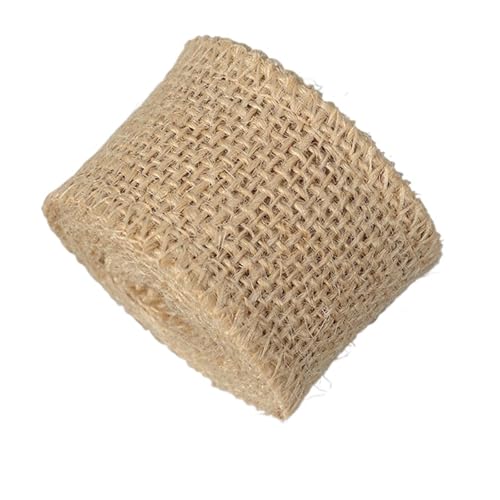 KBLDOPN 2 m natürliche Jute-Sackleinen-Bänder, Vintage-Jute-Sackleinen-Stoff, Jute-Bandrollen for DIY-Bastelarbeiten, Hochzeitsdekor Für Hochzeit, Bauernhaus Party(4cm) von KBLDOPN