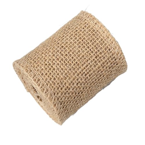 KBLDOPN 2 m natürliche Jute-Sackleinen-Bänder, Vintage-Jute-Sackleinen-Stoff, Jute-Bandrollen for DIY-Bastelarbeiten, Hochzeitsdekor Für Hochzeit, Bauernhaus Party(6cm) von KBLDOPN