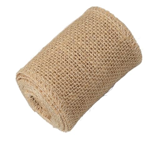 KBLDOPN 2 m natürliche Jute-Sackleinen-Bänder, Vintage-Jute-Sackleinen-Stoff, Jute-Bandrollen for DIY-Bastelarbeiten, Hochzeitsdekor Für Hochzeit, Bauernhaus Party(8cm) von KBLDOPN