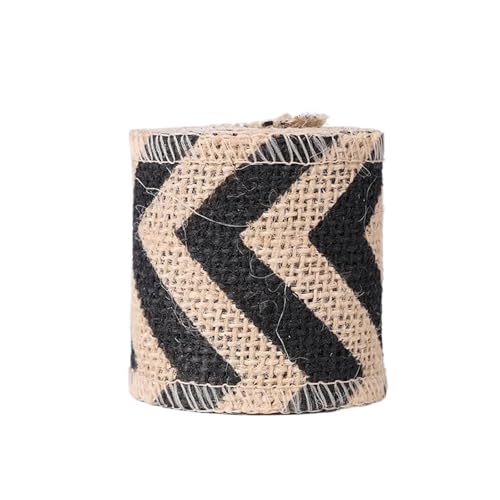 KBLDOPN 2M/Rolle 6cm natürliches Jute-Sackleinen-Hessian-Band buntes Hanf for rustikale Geschenkverpackung Hochzeitsdekoration Für Hochzeit, Bauernhaus Party(Black) von KBLDOPN
