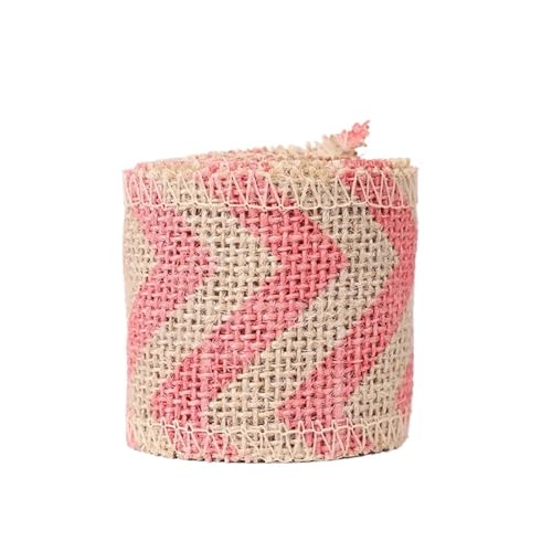 KBLDOPN 2M/Rolle 6cm natürliches Jute-Sackleinen-Hessian-Band buntes Hanf for rustikale Geschenkverpackung Hochzeitsdekoration Für Hochzeit, Bauernhaus Party(Pink) von KBLDOPN