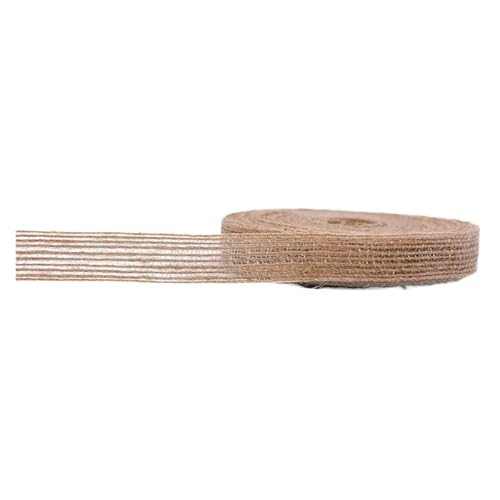 KBLDOPN 2M/Rolle Natürliche Vintage Jute Band Bogen Handwerk Nähen DIY Hochzeit Jute Sackleinen Stoff Geschenk Verpackung Für Hochzeit, Bauernhaus Party(1cm 5Meters) von KBLDOPN