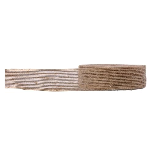 KBLDOPN 2M/Rolle Natürliche Vintage Jute Band Bogen Handwerk Nähen DIY Hochzeit Jute Sackleinen Stoff Geschenk Verpackung Für Hochzeit, Bauernhaus Party(2.5cm 5Meters) von KBLDOPN