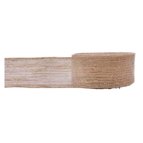 KBLDOPN 2M/Rolle Natürliche Vintage Jute Band Bogen Handwerk Nähen DIY Hochzeit Jute Sackleinen Stoff Geschenk Verpackung Für Hochzeit, Bauernhaus Party(3.8cm 5Meters) von KBLDOPN
