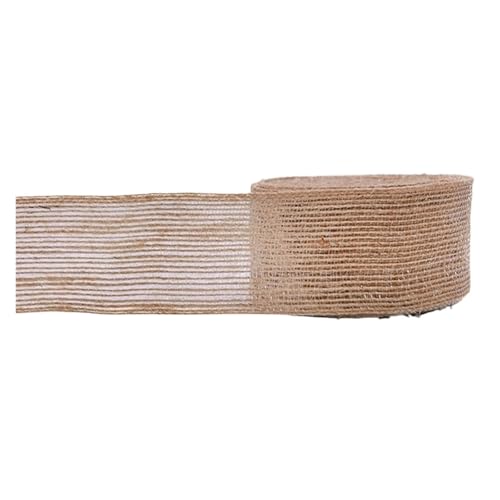 KBLDOPN 2M/Rolle Natürliche Vintage Jute Band Bogen Handwerk Nähen DIY Hochzeit Jute Sackleinen Stoff Geschenk Verpackung Für Hochzeit, Bauernhaus Party(5cm 3Meters) von KBLDOPN