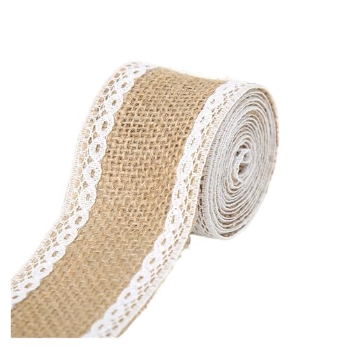 KBLDOPN 2M/Rolle Natürliche Vintage Jute Band Bogen Handwerk Nähen DIY Hochzeit Jute Sackleinen Stoff Geschenk Verpackung Für Hochzeit, Bauernhaus Party(A02 5cm 2Meters) von KBLDOPN