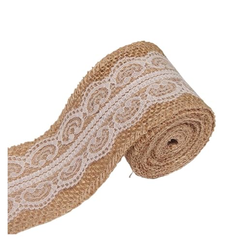 KBLDOPN 2M/Rolle Natürliche Vintage Jute Band Bogen Handwerk Nähen DIY Hochzeit Jute Sackleinen Stoff Geschenk Verpackung Für Hochzeit, Bauernhaus Party(A03 5cm 2Meters) von KBLDOPN