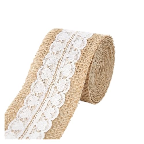 KBLDOPN 2M/Rolle Natürliche Vintage Jute Band Bogen Handwerk Nähen DIY Hochzeit Jute Sackleinen Stoff Geschenk Verpackung Für Hochzeit, Bauernhaus Party(A35 5cm 2Meters) von KBLDOPN