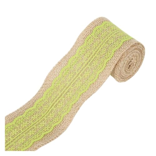 KBLDOPN 2M DIY Spitzenband Nähband Natürliche Sackleinen Rolle Sackleinen Borte Band Party Decor Stricken Klebeband Aufkleber Handwerk Stoff fitas Für Hochzeit, Bauernhaus Party(Light Green) von KBLDOPN