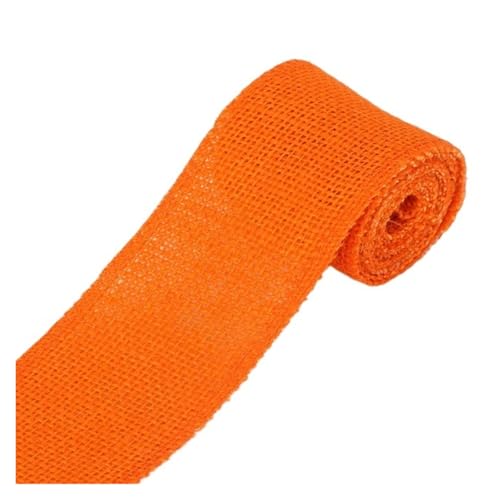 KBLDOPN 2M natürliche Jute Sackleinen Spitze 6cm Juteband hessischen Band Borte Band rustikale Hochzeit Dekor Event & Party liefert Für Hochzeit, Bauernhaus Party(Orange Yellow) von KBLDOPN