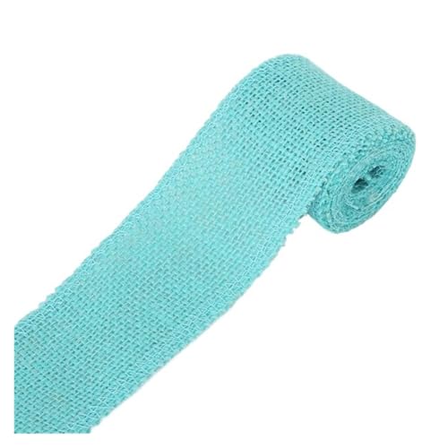 KBLDOPN 2M natürliche Jute Sackleinen Spitze 6cm Juteband hessischen Band Borte Band rustikale Hochzeit Dekor Event & Party liefert Für Hochzeit, Bauernhaus Party(Turquoise) von KBLDOPN