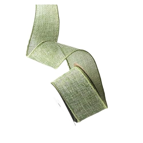 KBLDOPN 4,5 m/Rolle DIY Stoffband Sackleinenband mit Drahtrand Weihnachtsbaumband Kranzschleifen Bastelband Geschenkverpackung Für Hochzeit, Bauernhaus Party(A7) von KBLDOPN