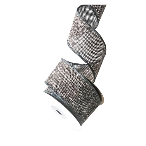 KBLDOPN 4,5 m/Rolle DIY Stoffband Sackleinenband mit Drahtrand Weihnachtsbaumband Kranzschleifen Bastelband Geschenkverpackung Für Hochzeit, Bauernhaus Party(A8) von KBLDOPN