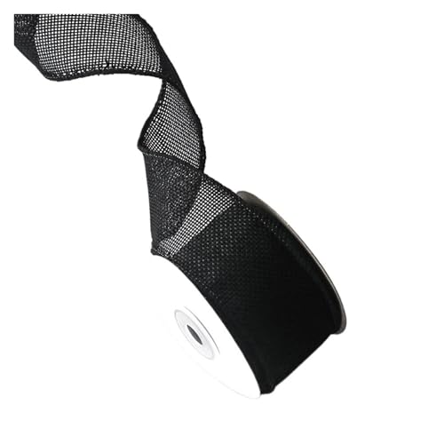 KBLDOPN 4,5 m/Rolle DIY Stoffband Sackleinenband mit Drahtrand Weihnachtsbaumband Kranzschleifen Bastelband Geschenkverpackung Für Hochzeit, Bauernhaus Party(A9) von KBLDOPN