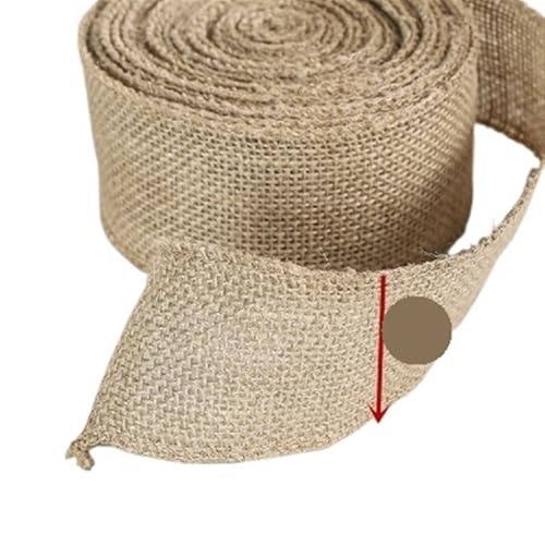 KBLDOPN 5cm/10cm/15cm/35,5 cm Breite Jute Tischläufer Sackleinen Stoff for Sackleinen Stuhl Schärpen Sackleinen Band Hessischen Für Hochzeit, Bauernhaus Party(6cm,5 Meter) von KBLDOPN